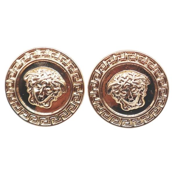 Metal Coin Medusa Stud Earring