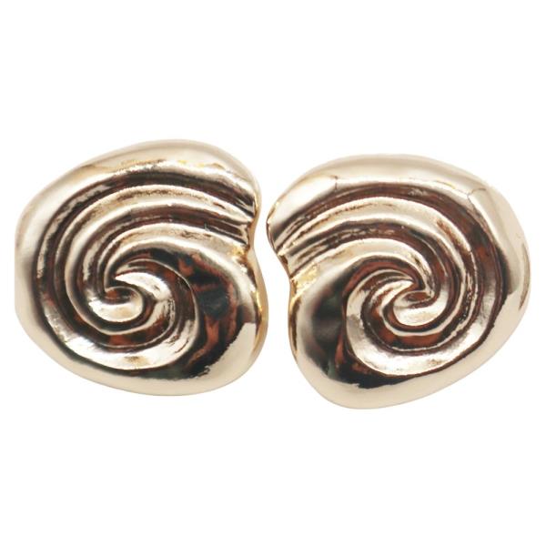 Metal Swirl Stud Earring