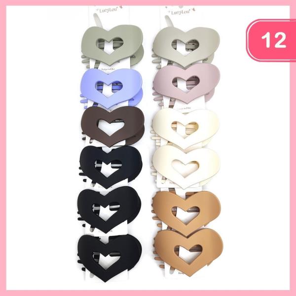 Heart Comb Hair Clip (12 Units)