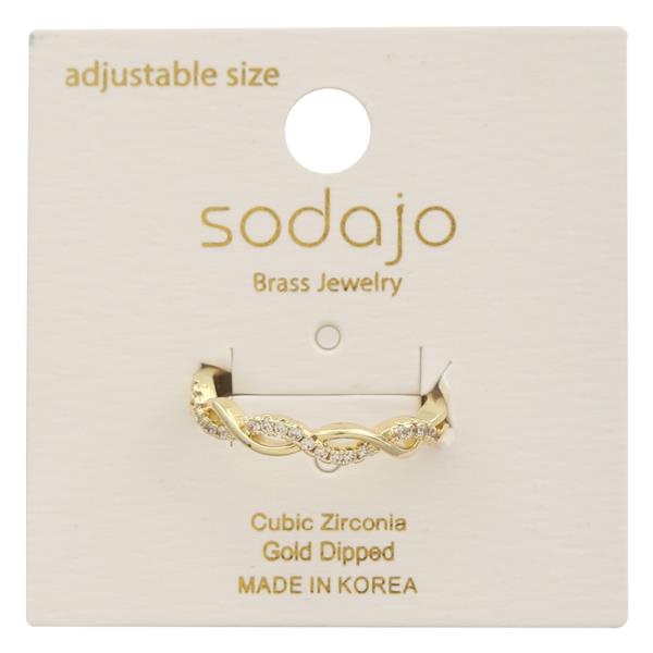 SODAJO Twisted CZ Gold Dipped Adjustable Ring