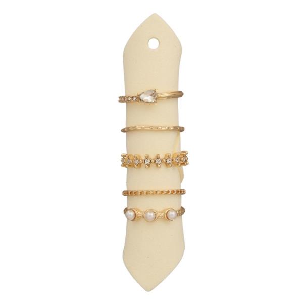 Metal Mixed Band Multi Ring Set