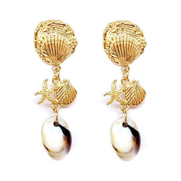 Sea Life Starfish Shell Drop Earring