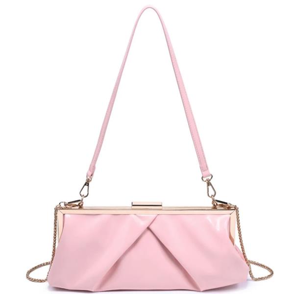 Textured Folded Pleats Scottie Crossbody Bag