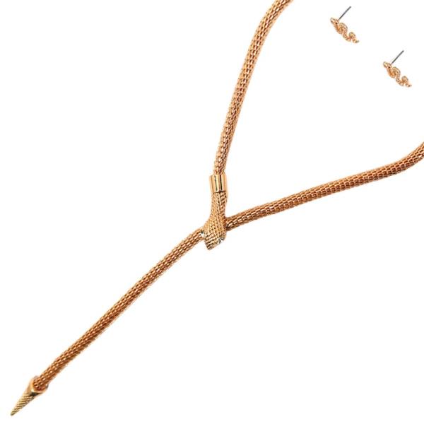 Rope Snake Necklace Earring Set