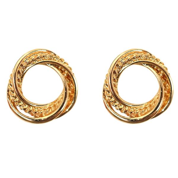 Layered Round Post Earring