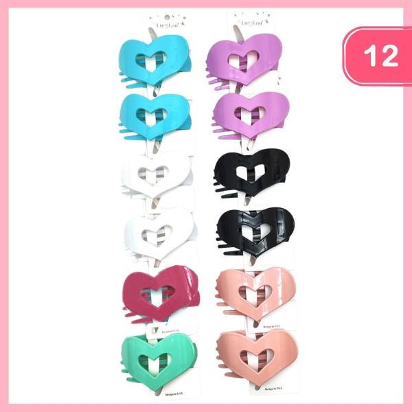 Heart Hair Clip (12 Units)