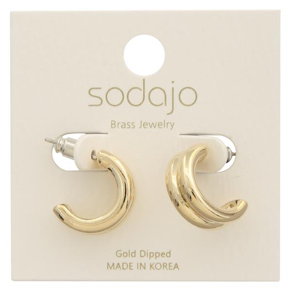 SODAJO Double Open Hoop Gold Dipped Earring