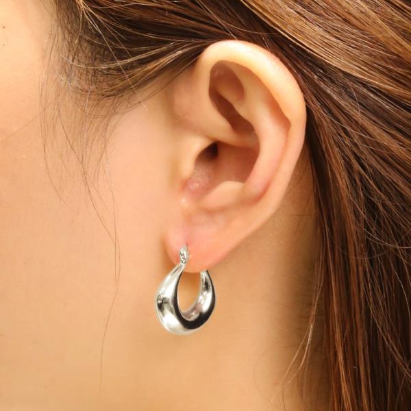 14K GOLD / WHITE GOLD DIPPED PUFFY HOOP PIMCATCH EARRINGS