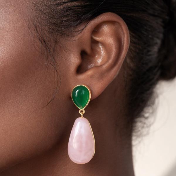 Water Resistant 14K Gold Dipped Drop Earrings