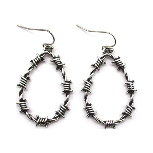 Western Barbed Wire Teardrop Earring