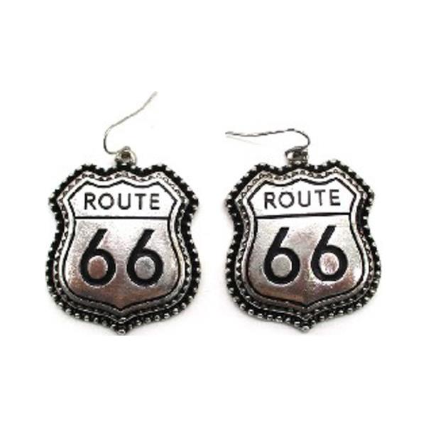 WESTERN ROUTE 66 SIGN EARRING