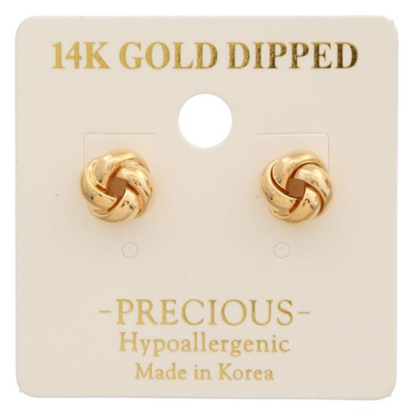 14K Gold Dipped Knotted Post Earring