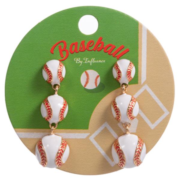 3 Drop Baseball Hypoallergenic Titanium Earring