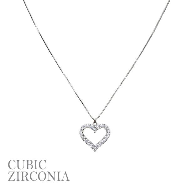 CZ HEART OUTLINE NECKLACE