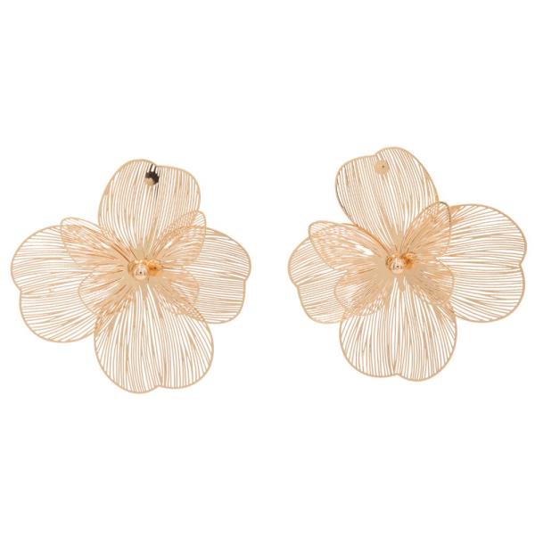 SDJ Metal Flower Post Drop Earring