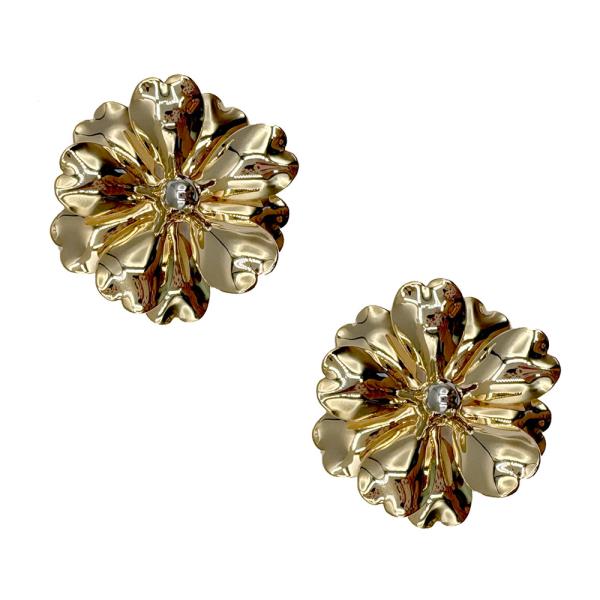 Gold Rhodium Combo Statement Flower Earring