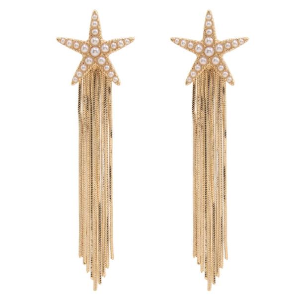 Pearl Starfish Chain Fringe Earring