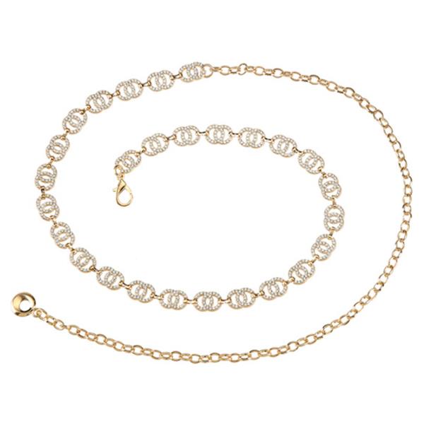 Rhinestone Small Link Chain Belt