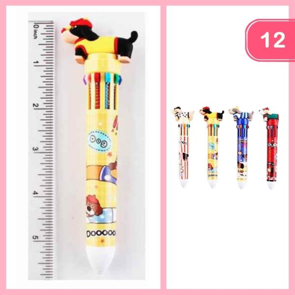 Cute Dog Multi Color Pen (12 Units)