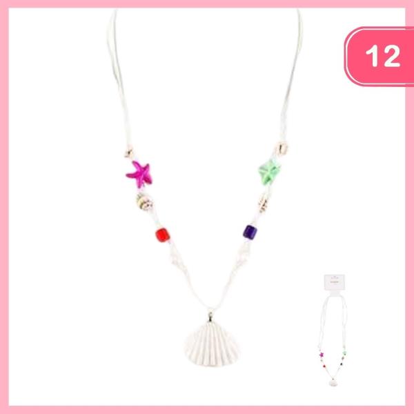 Sea Life Shell Pendant Necklace (12 Units)