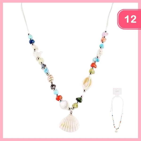 Shell Stone Necklace (12 Units)
