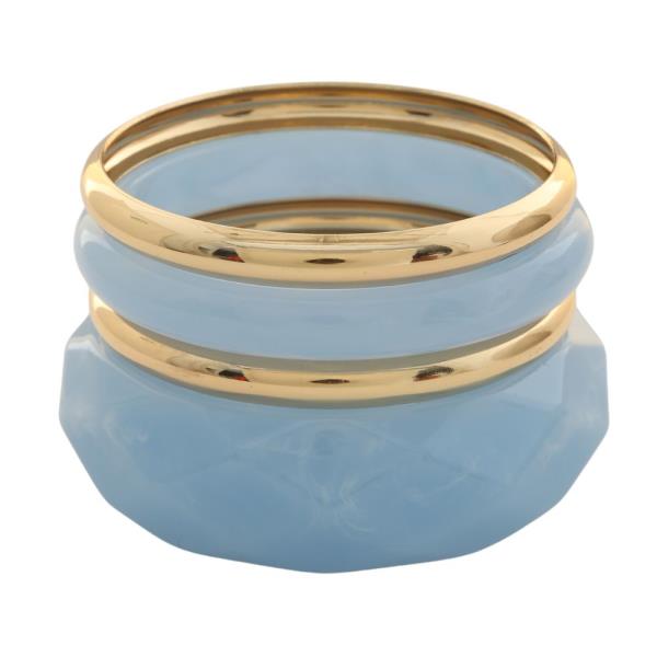 Resin Metal Multi Bangle Bracelet