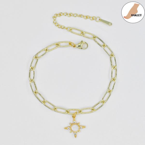 MOP STAR/S.STEEL CLIP CHAIN ANKLET