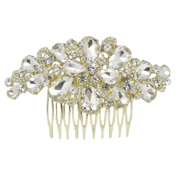 CRYSTAL STONE MARQUISE CLUSTER HAIR COMB