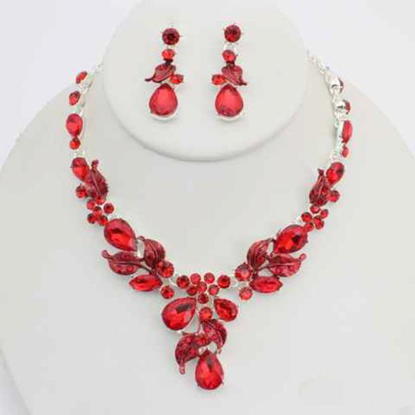 Crystal Stone Statement Necklace Earring Set