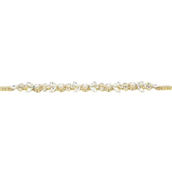 Crystal Stone Round Stone Leaf Chain Bracelet