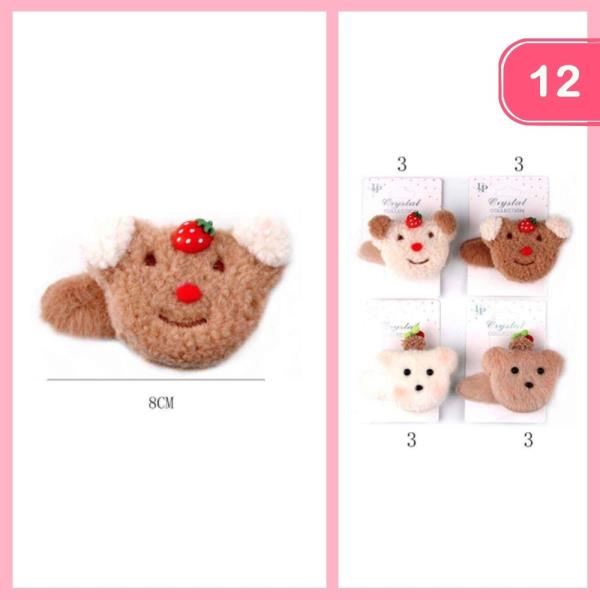 Bear Hair Clip (12 Units)
