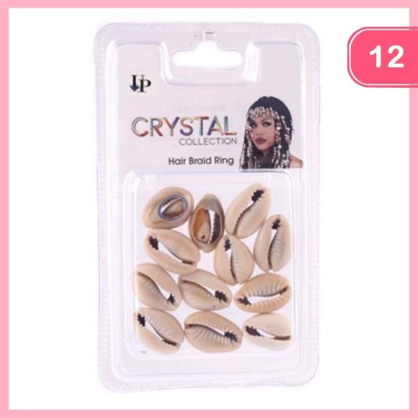 Shell Hair Braid Ring (12 Units)