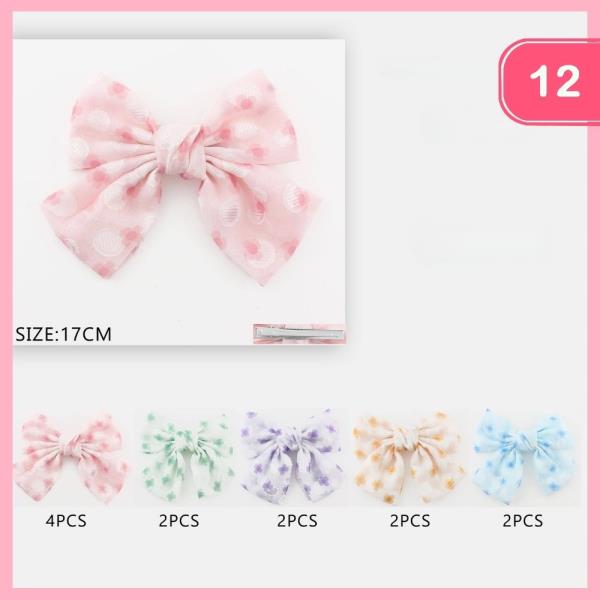 Polka Dot Hair Bow (12 Units)