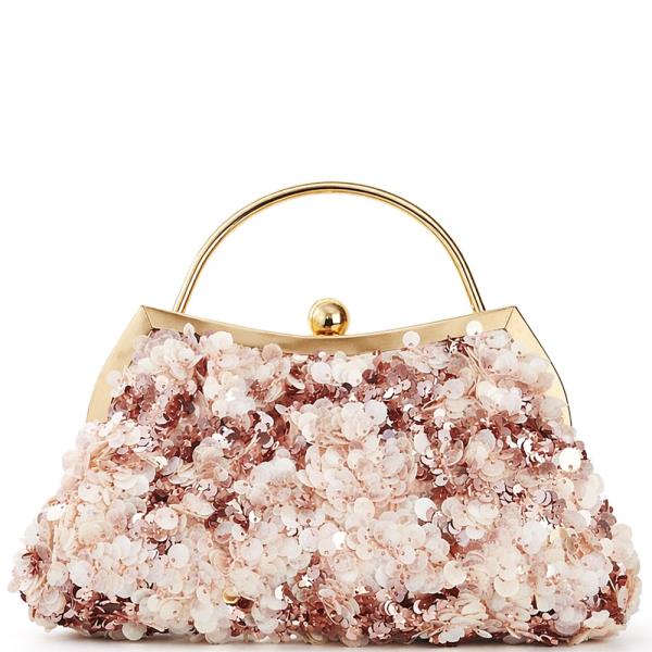 MULTI SEQUIN HANDLE EVENING CLUTCH BAG