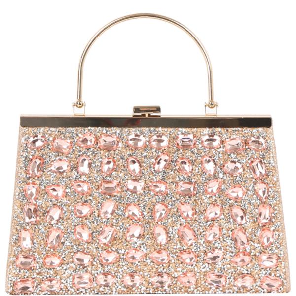 Rhinestone Top Handle Evening Bag