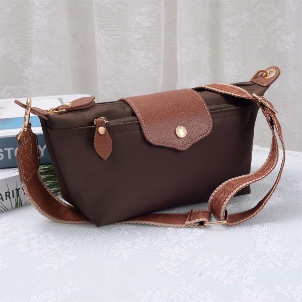 Faux Leather Flap Nylon Crossbody Bag