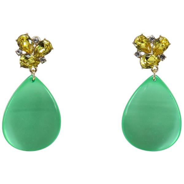Crystal Stone Teardrop Dangle Earring