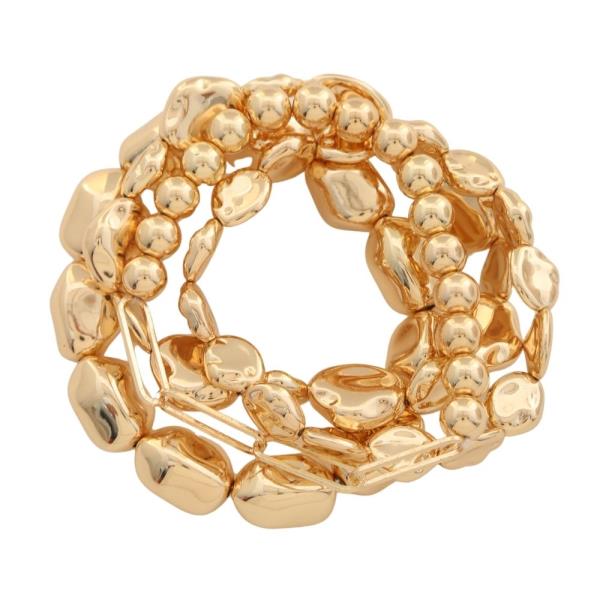 Pearl Multi Strand Stretch Bracelet Set