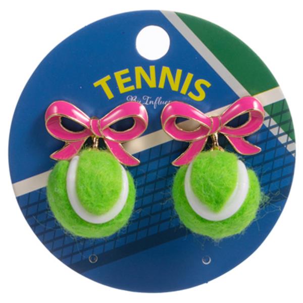 Bow W Tennis Ball Hypoallergenic Titanium Earring
