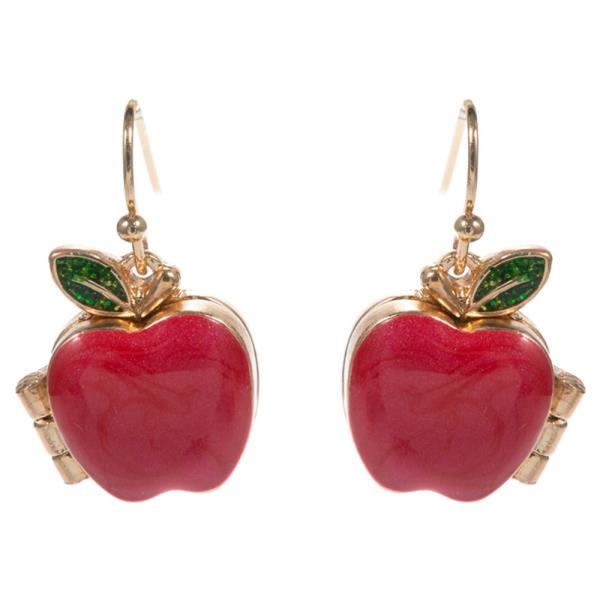 Apple Shaped Best Teacher Locket Brass Earring
