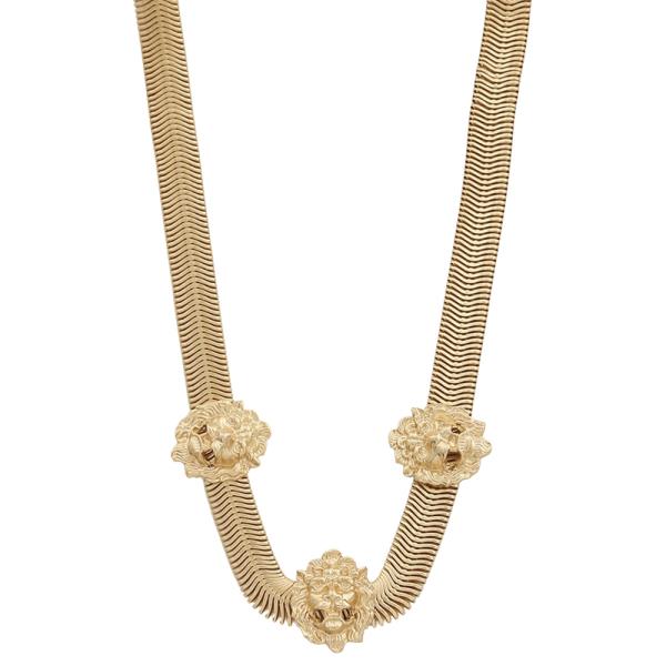 SDJ Vintage Triple Lionhead Metal Necklace