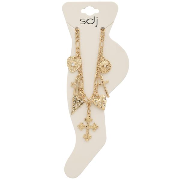SDJ MULTI CHARM CHAIN LINK ANKLET