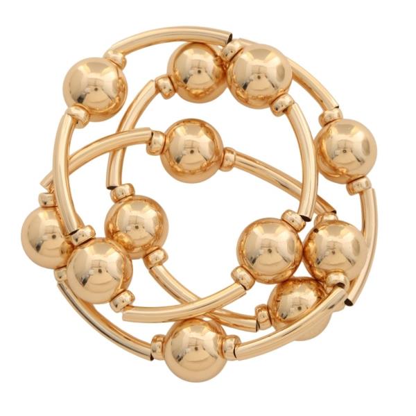 Metal Bead Stretch Bracelet Set