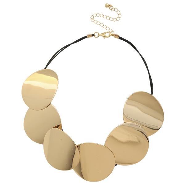 SDJ Round Disc Statement Necklace