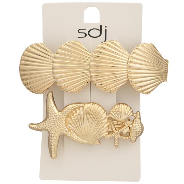 SDJ Starfish Shell Metal Hair Clip