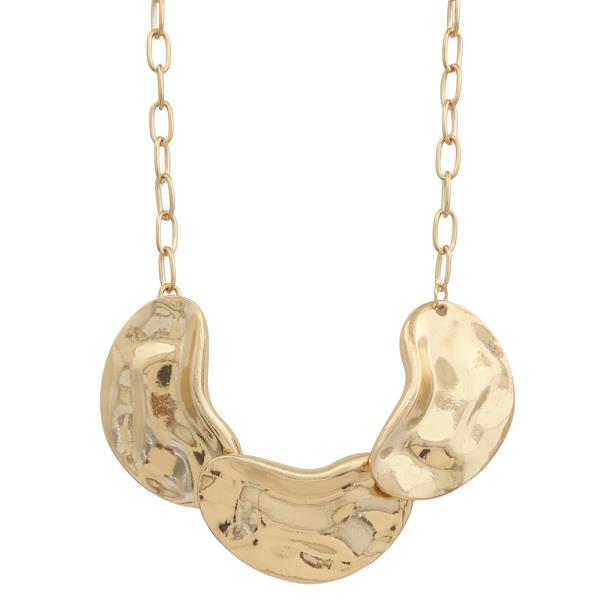 SDJ Hammered Chunky Statement Chain Link Necklace
