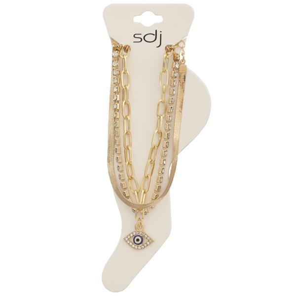 SDJ MULTI LAYER EVIL EYE ANKLET