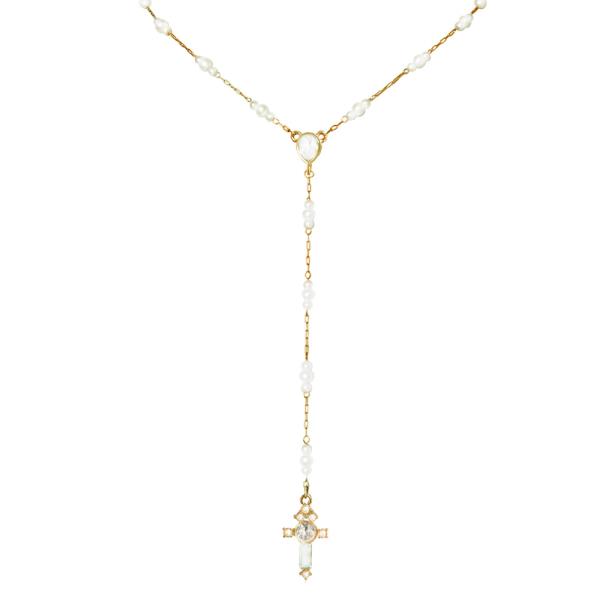 CROSS TEARDROP LARIAT NECK