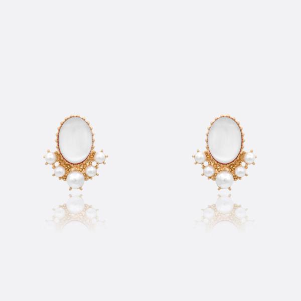 Antique ACR Cats Eye Stud Earring