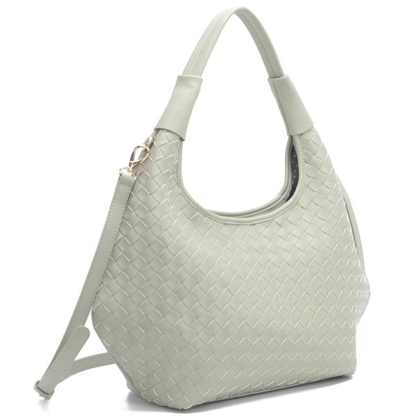 STYLISH WOVEN DESIGN TEXTURED SHOULDER HOBO BAG
